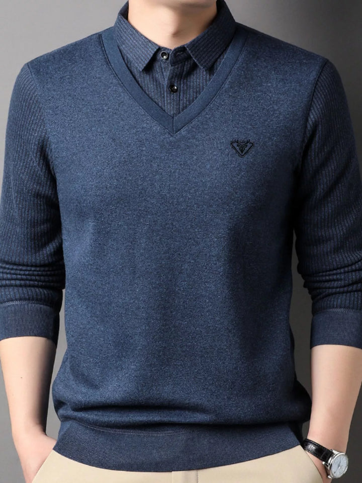 Mens Crew Neck Sweater Soft Knit Relaxed Fit - BritishMode