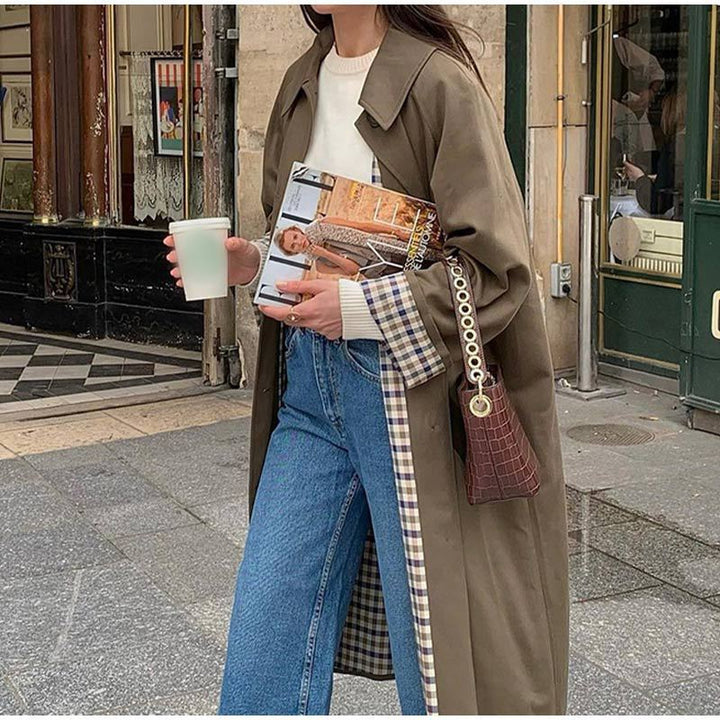 Womens Trench Coat Long Elegant Fit - BritishMode