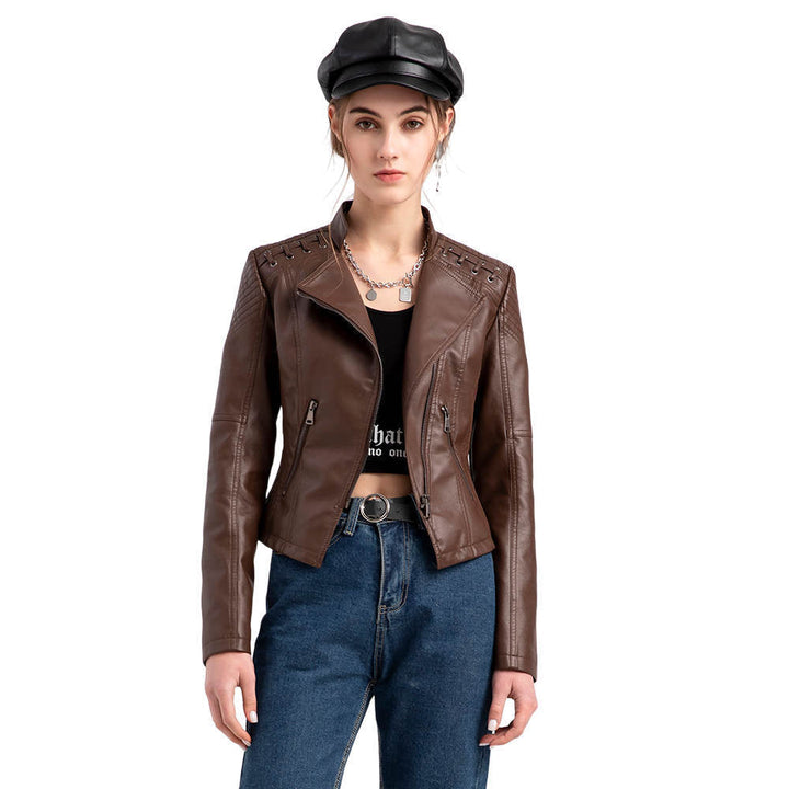 Mens Leather Jacket Lambskin Slim Fit - BritishMode