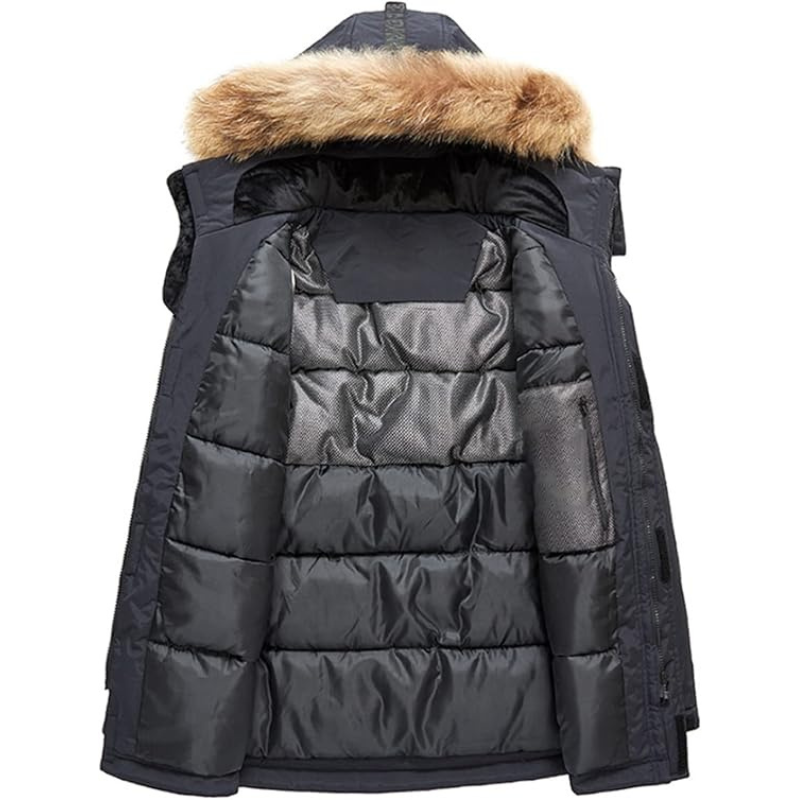 Mens Hooded Winter Jacket Warm Insulated Fit
