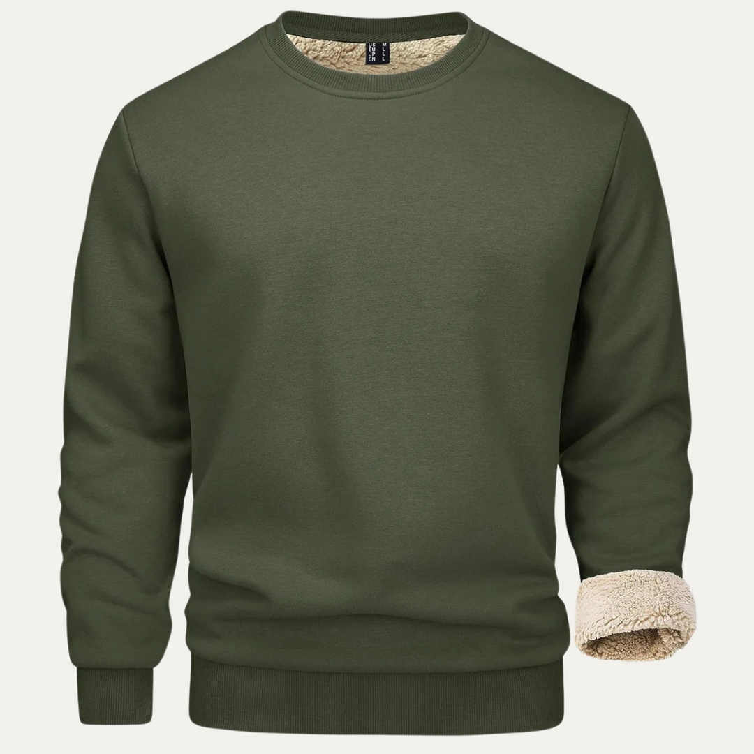 Mens Casual Fleece Lined Jumper Comfortable Fit