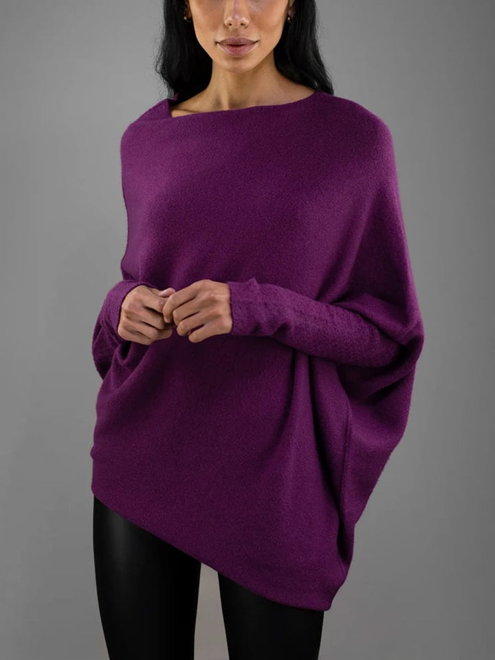 Womens Asymmetrical Sweater Cashmere Blend Comfortable Fit
