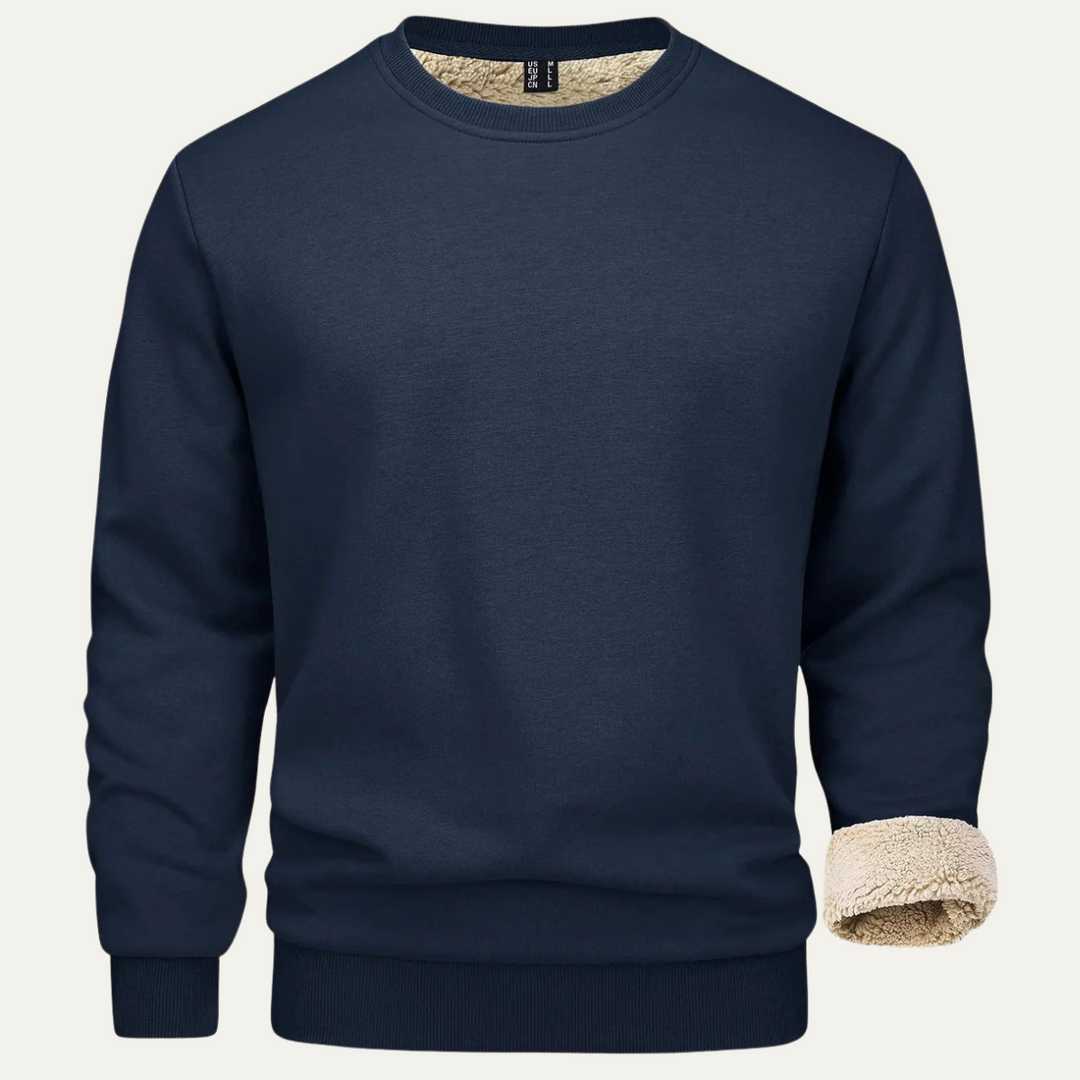 Mens Casual Fleece Lined Jumper Comfortable Fit