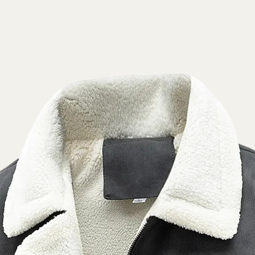 Mens Suede Aviator Jacket with Fleece Lining Winter Fit