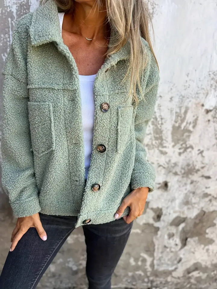 Womens Button-Down Coat Relaxed Fit