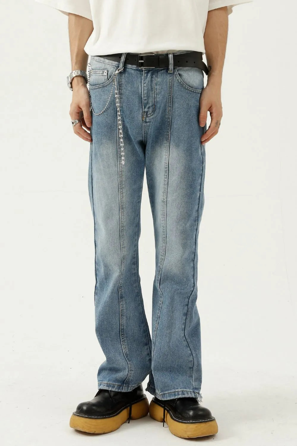 Womens Boyfriend Jeans Distressed Ripped Hem Relaxed Fit - BritishMode