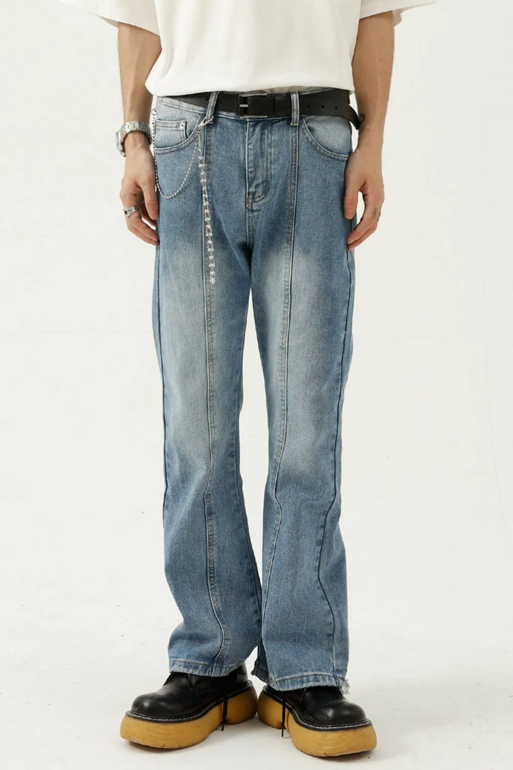 Womens Boyfriend Jeans Distressed Ripped Hem Relaxed Fit - BritishMode