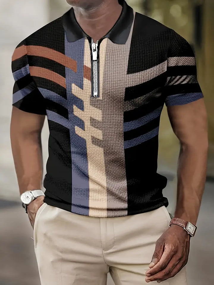 Mens Short Sleeve T-Shirt Color-Block Casual Fit