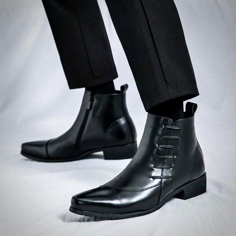 Mens Leather Dress Boots Refined Style
