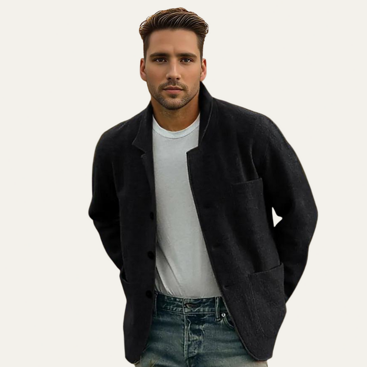 Mens Casual Jacket Soft Button Front