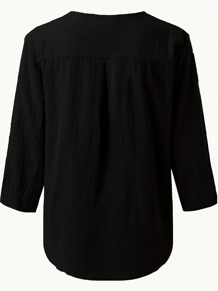 Womens Casual Blouse Cotton and Linen Relaxed Fit