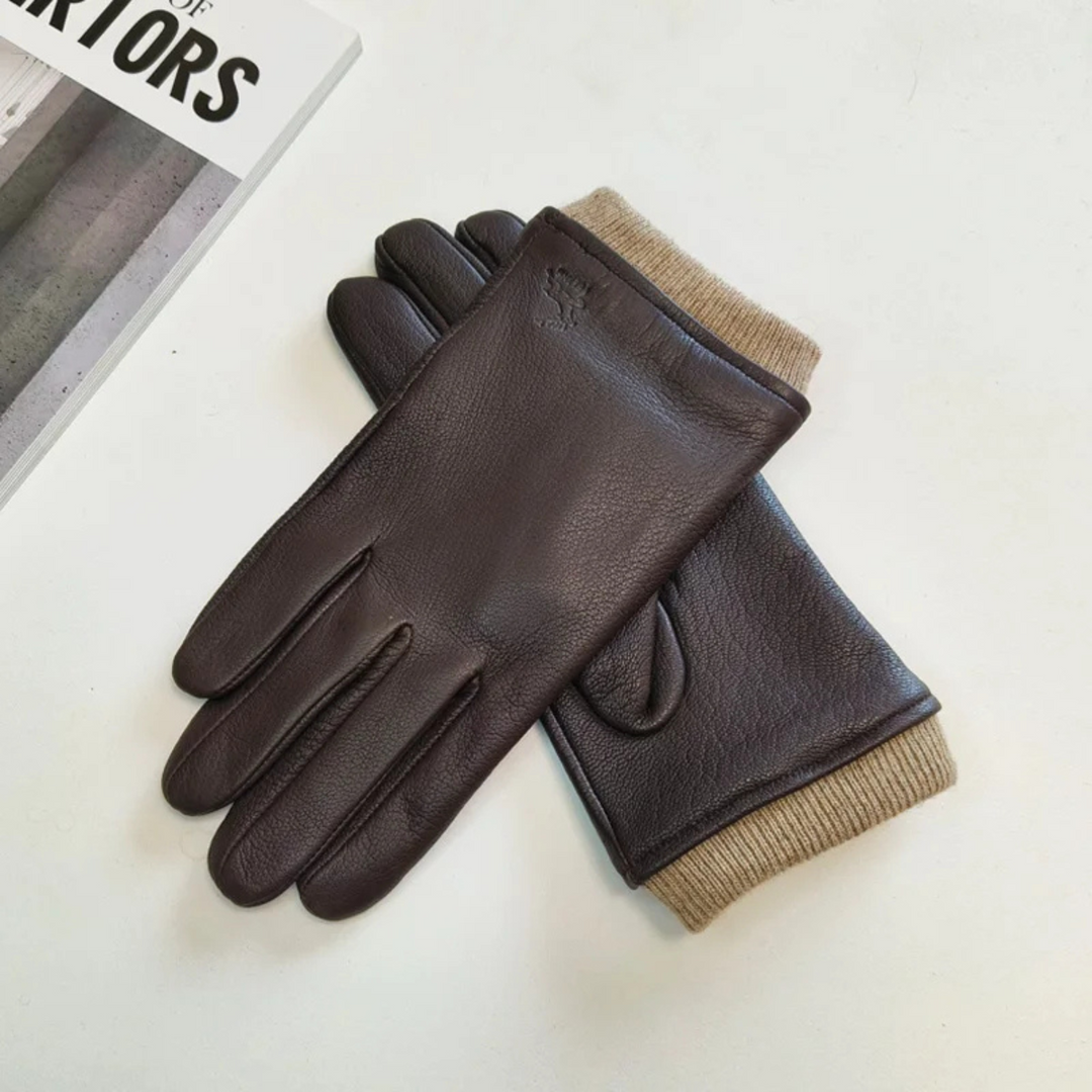 Mens Wool Knitted Gloves Winter Warm Fit