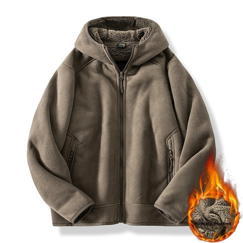 Mens Fleece Coat Cotton Padded Warm Fit - BritishMode