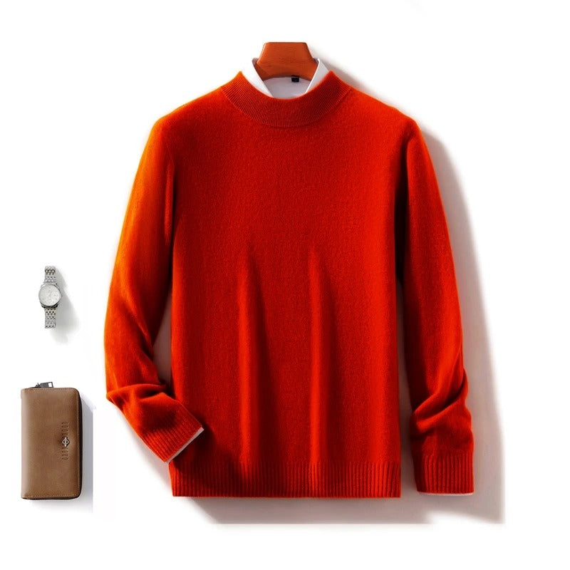 Mens Crew Neck Sweater Classic Wool Fit - BritishMode