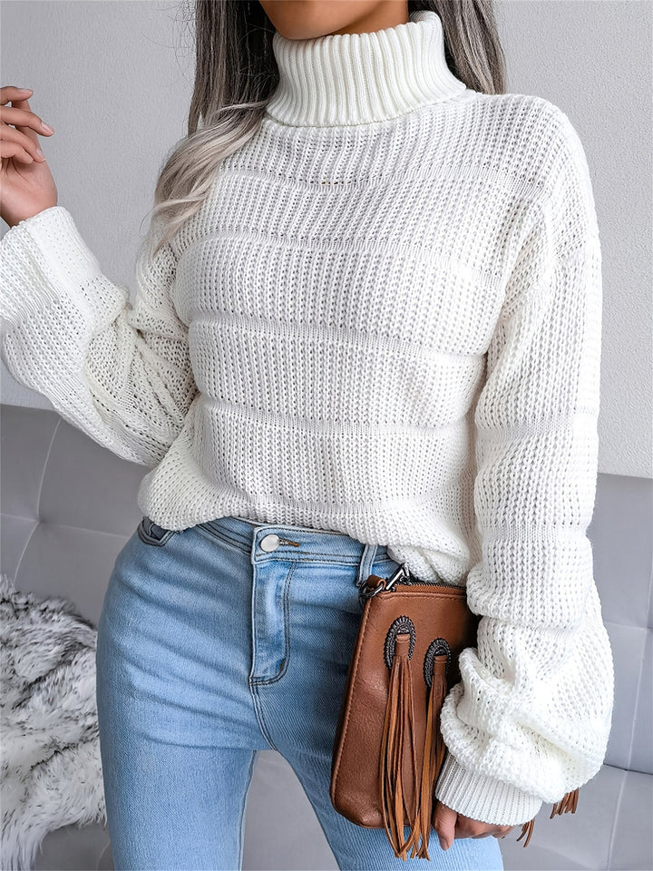 Womens Turtleneck Sweater Soft Warm Long Sleeve
