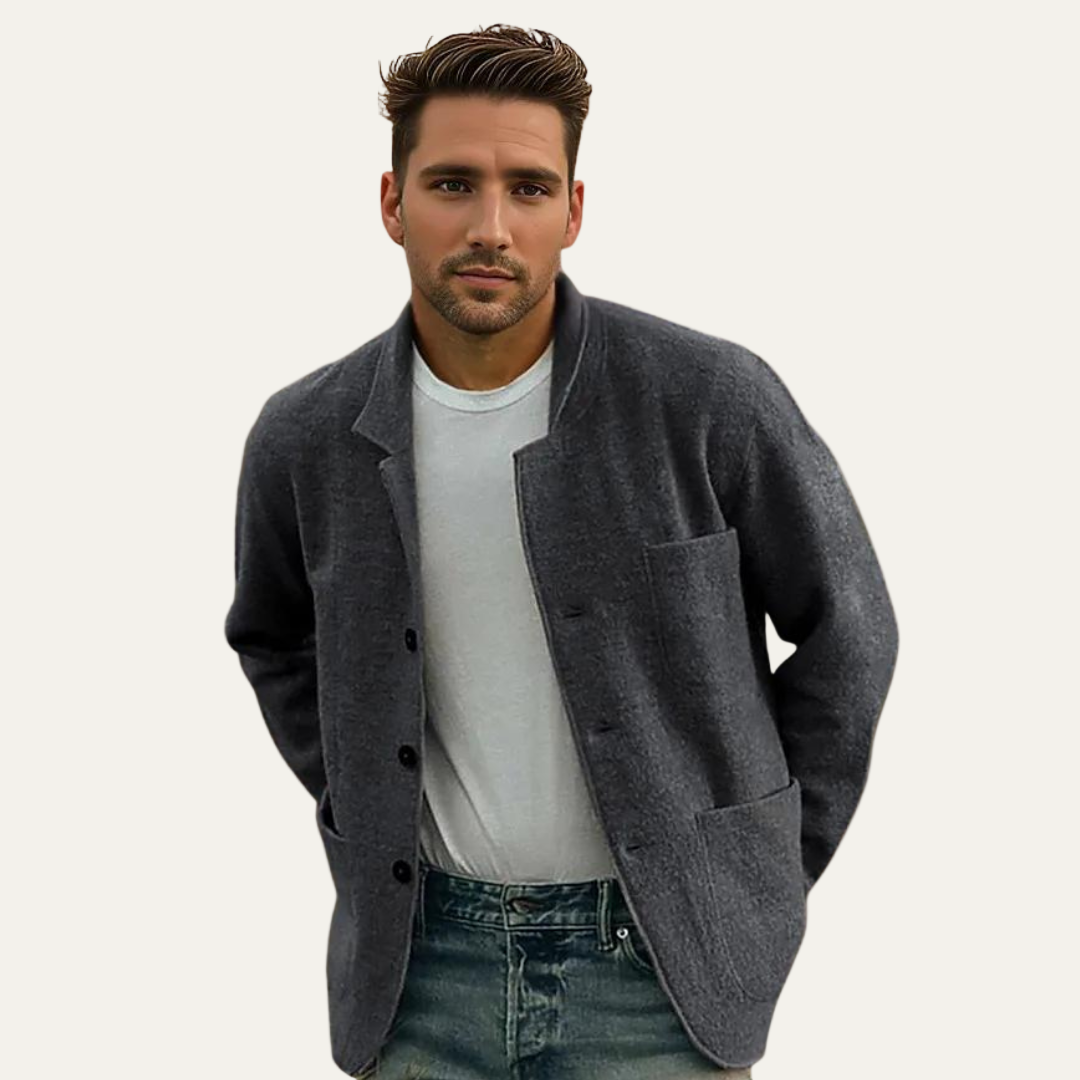 Mens Casual Jacket Soft Button Front