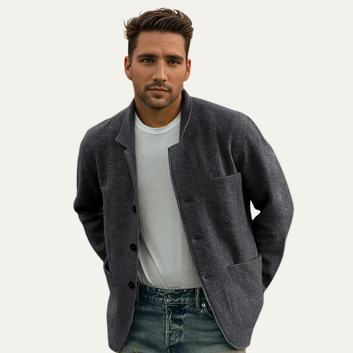 Mens Casual Jacket Soft Button Front