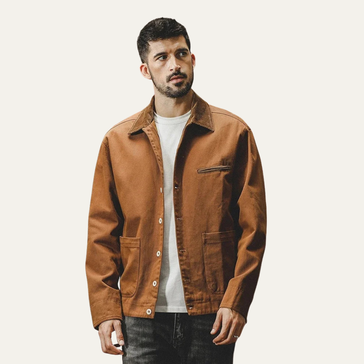 Mens Casual Button-Up Outerwear Jacket Modern Fit