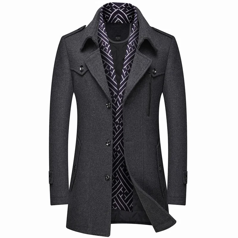 Mens Wool Coat Classic Fit
