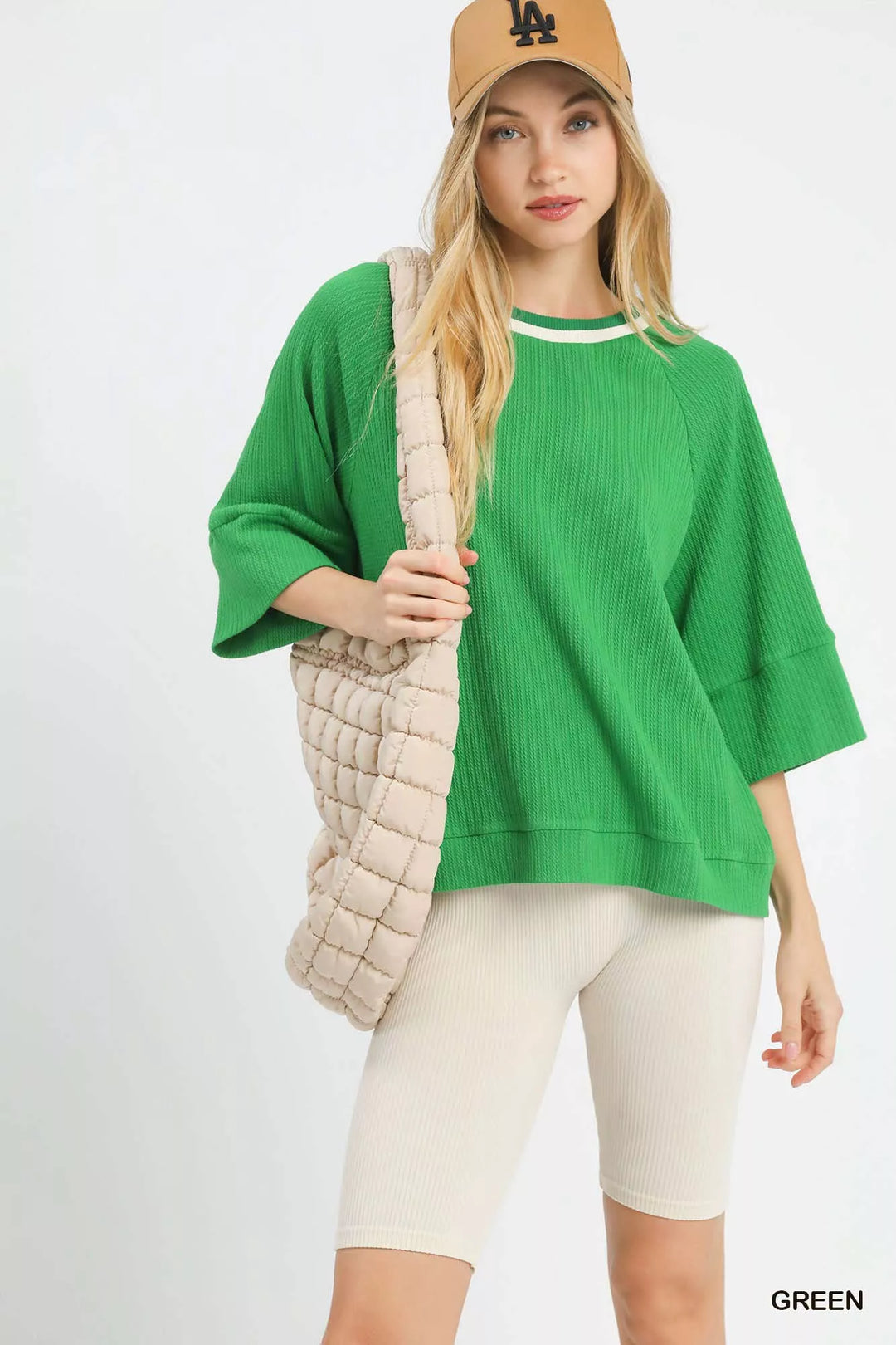 Womens Textured Knit Top with Edging Detail - BritishMode