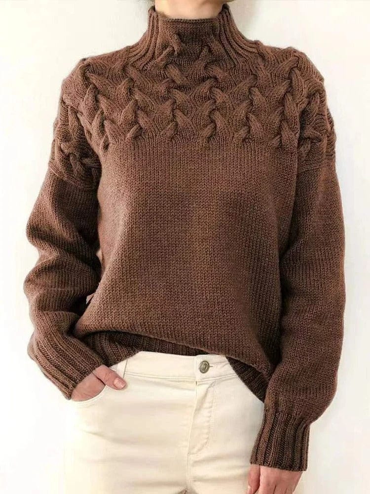 Womens Knit Sweater Wool Blend Warm Fit