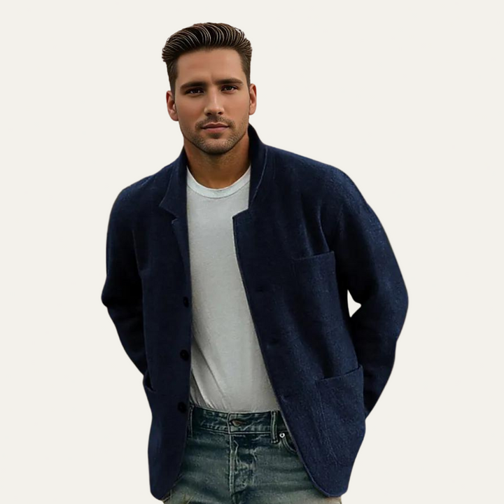 Mens Casual Jacket Soft Button Front