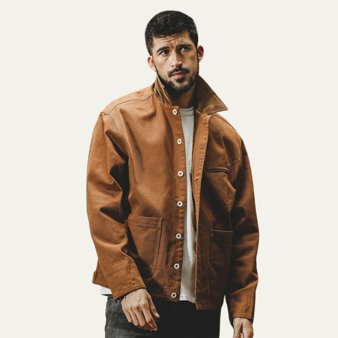 Mens Casual Button-Up Outerwear Jacket Modern Fit