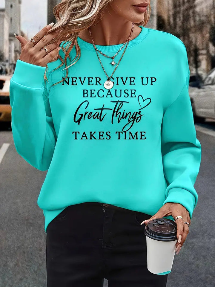 Womens Sweatshirt Fleece Cozy Relaxed Fit