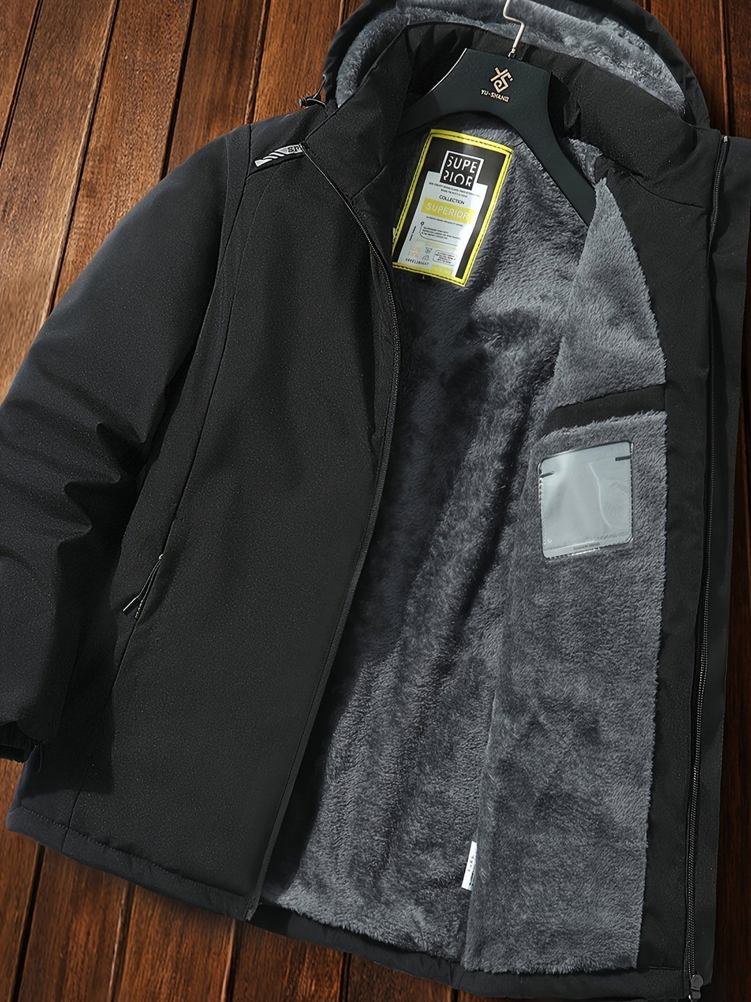 Mens Winter Coat Thick Fleece Puffer Warm Fit
