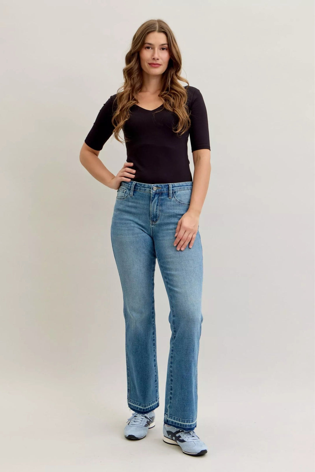 Womens Jeans Classic Fit Washed Cotton - BritishMode