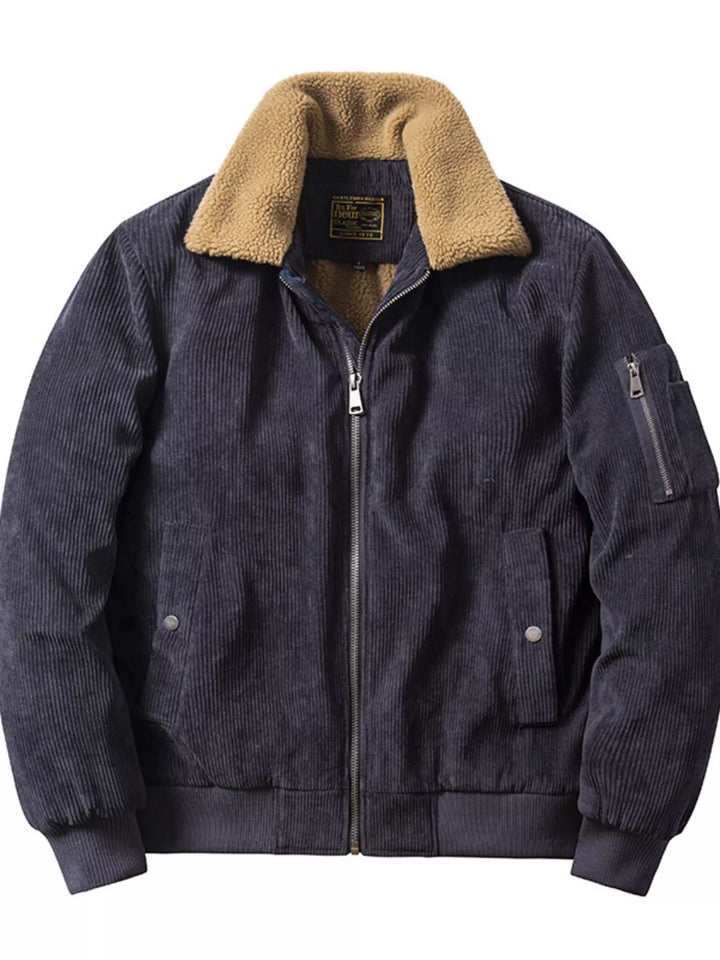Mens Fuzzy Corduroy Jacket Big and Tall Fit - BritishMode