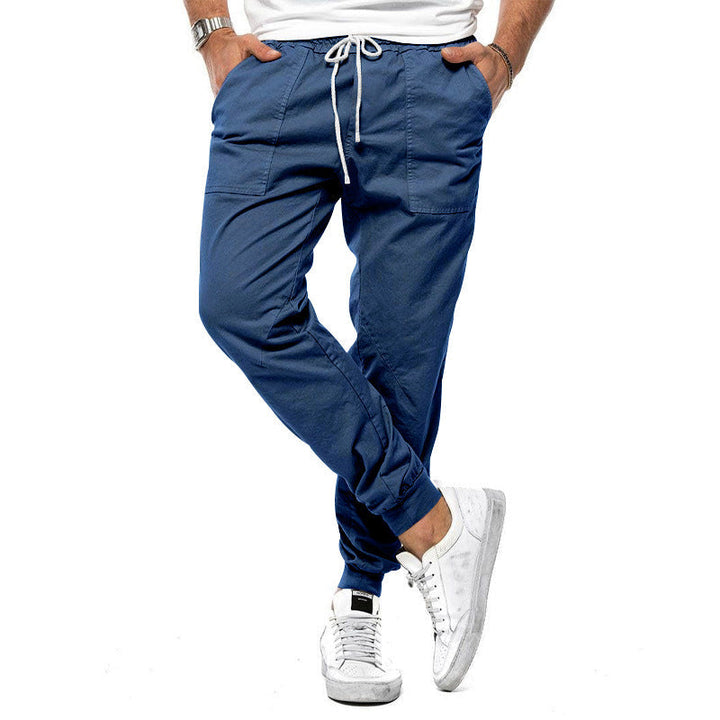 Mens Cargo Pants Drawstring Waist Relaxed Fit