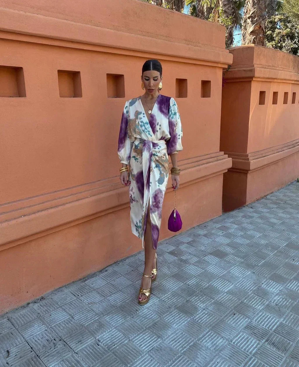 Womens Skirt Suit Set Floral Pattern Classic Fit - BritishMode