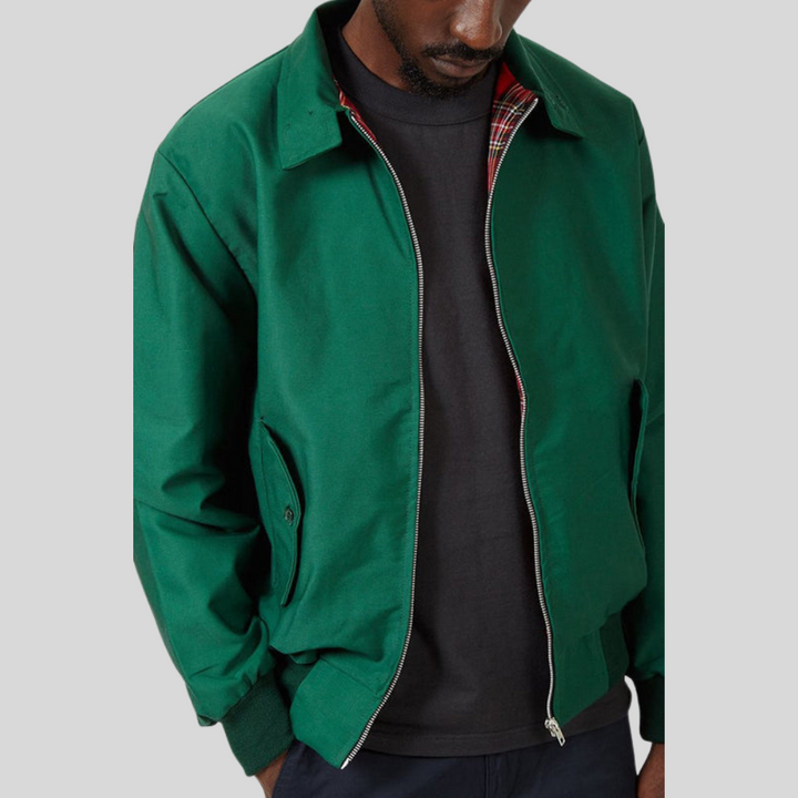 Mens Harrington Jacket Zip Front Classic Fit