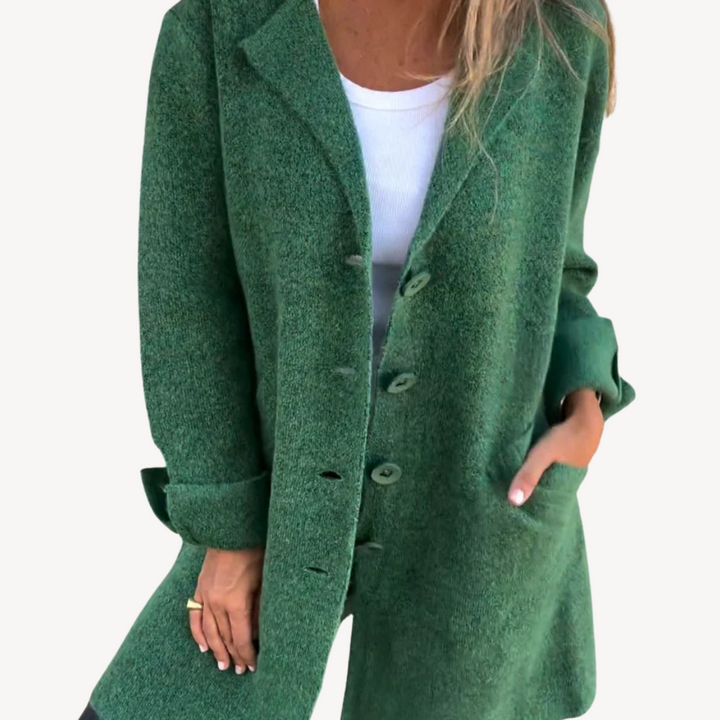 Womens Longline Wool Blend Coat Button Front