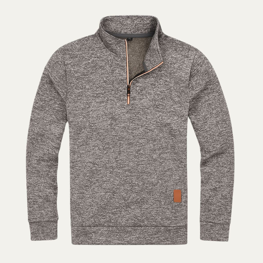 Mens Sweatshirt Quarter Zip Mock Collar