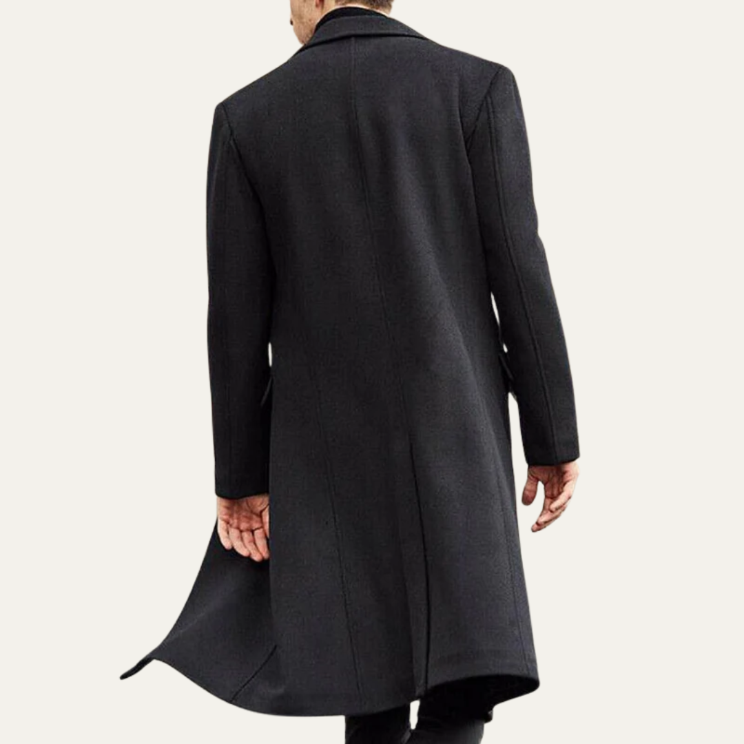 Mens Formal Overcoat Wool Tailored Single Breasted