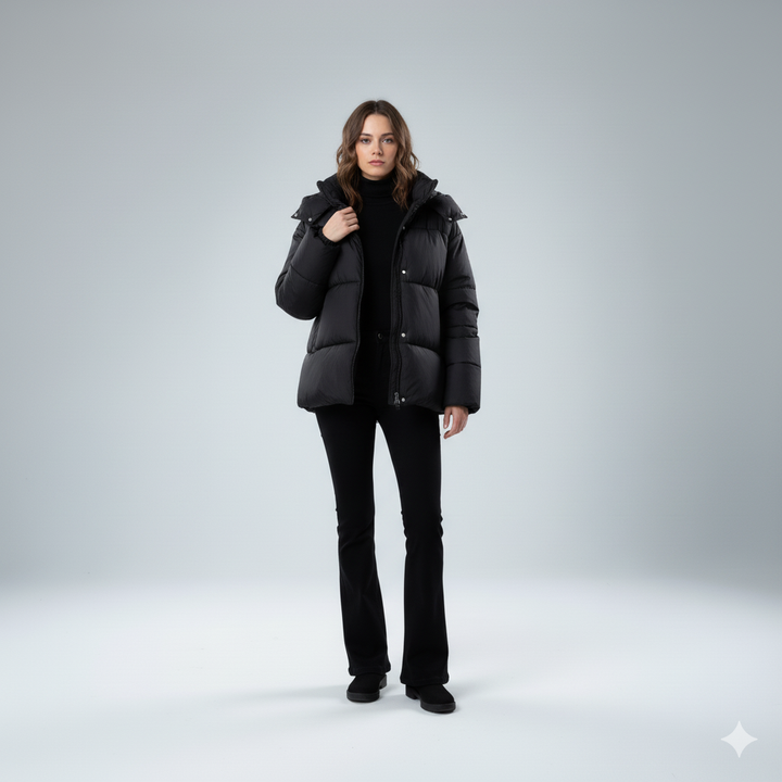Womens Quilted Padded Jacket Oversized Hooded Winter Coat