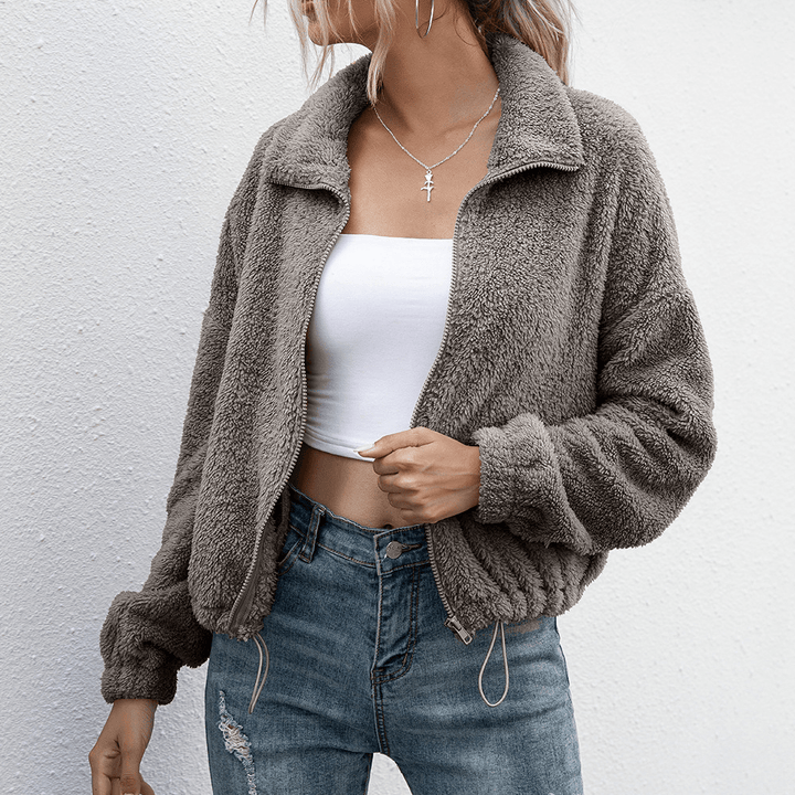 Unisex Casual Jacket with Zip-Up Warm Fleece