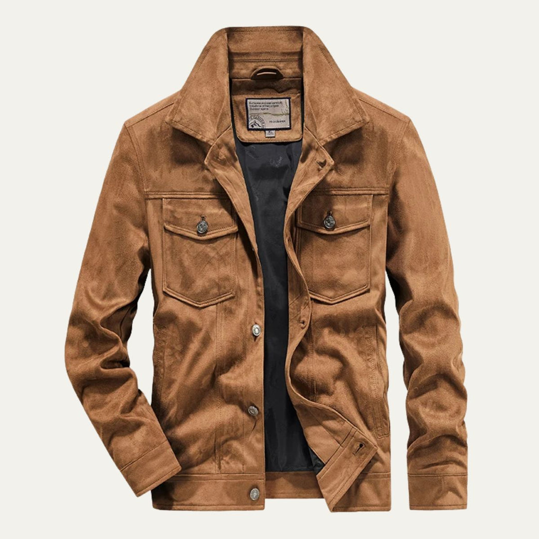Mens Trucker Jacket Textured Suede Material