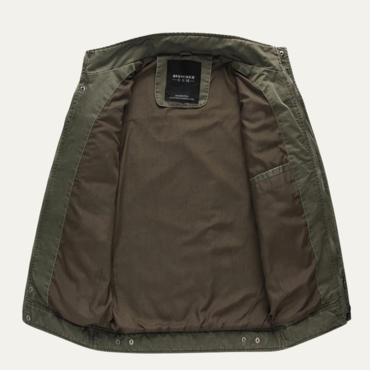 Mens Cargo Jacket Cotton Pockets Trendy Fit