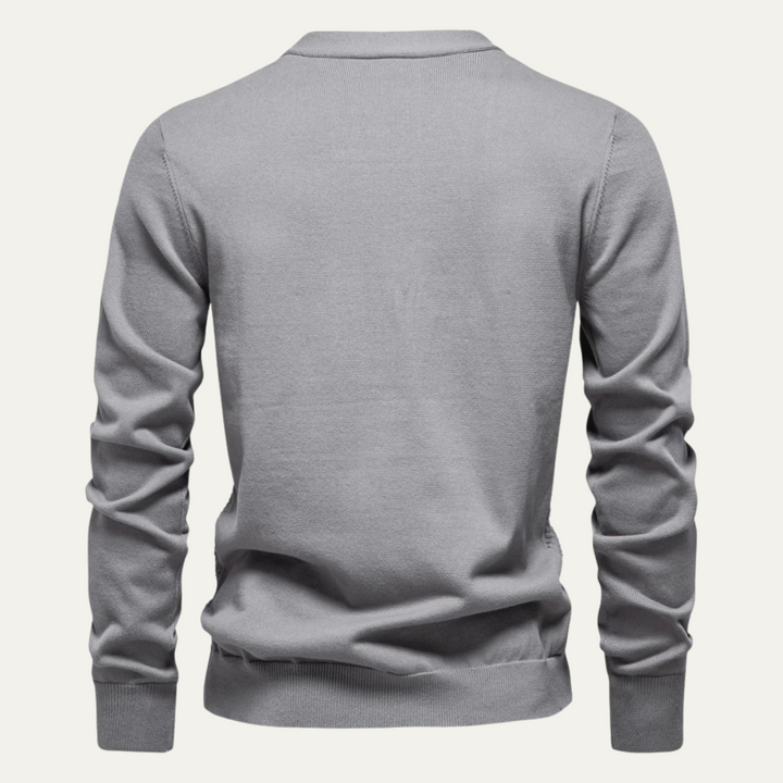 Mens Basketweave Knit Cardigan V-Neck Button Front