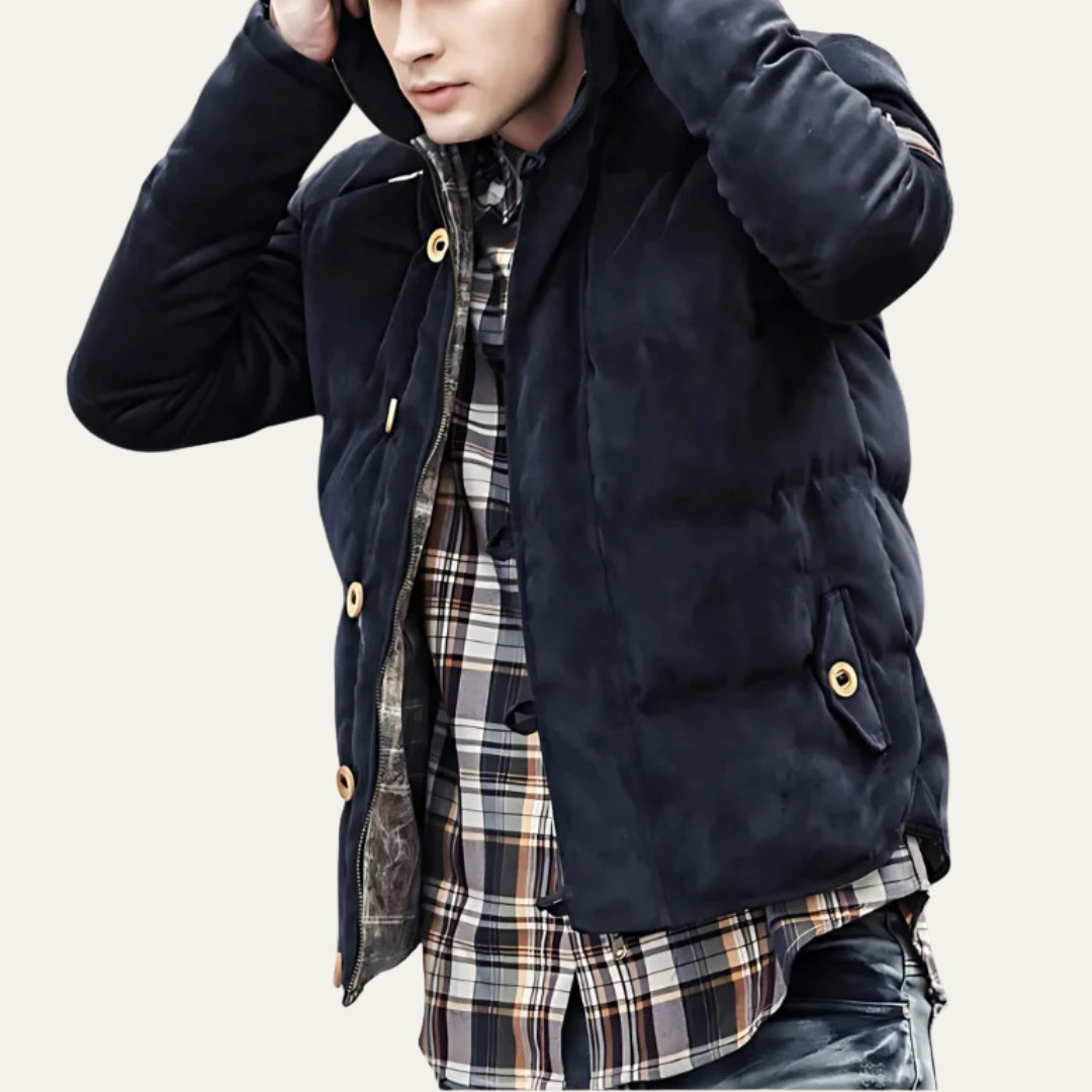 Mens Insulated Puffer Jacket Hooded Multi Pocket