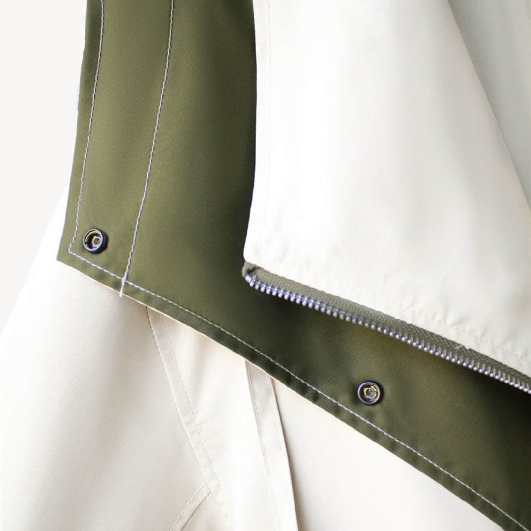Womens Trench Coat Colorblock Design Classic Fit