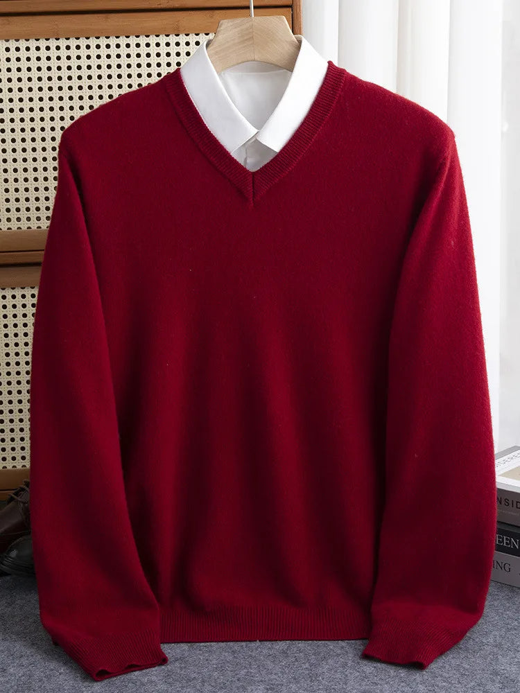 Womens Classic V-Neck Sweater Knit Regular Fit - BritishMode