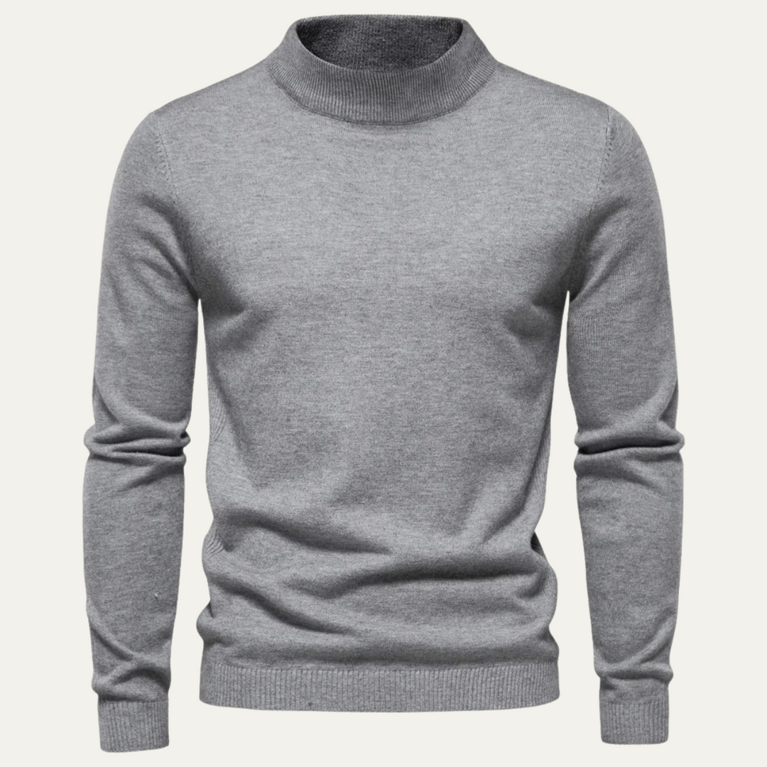 Mens Slim Fit Turtleneck Knit Jumper Casual Style