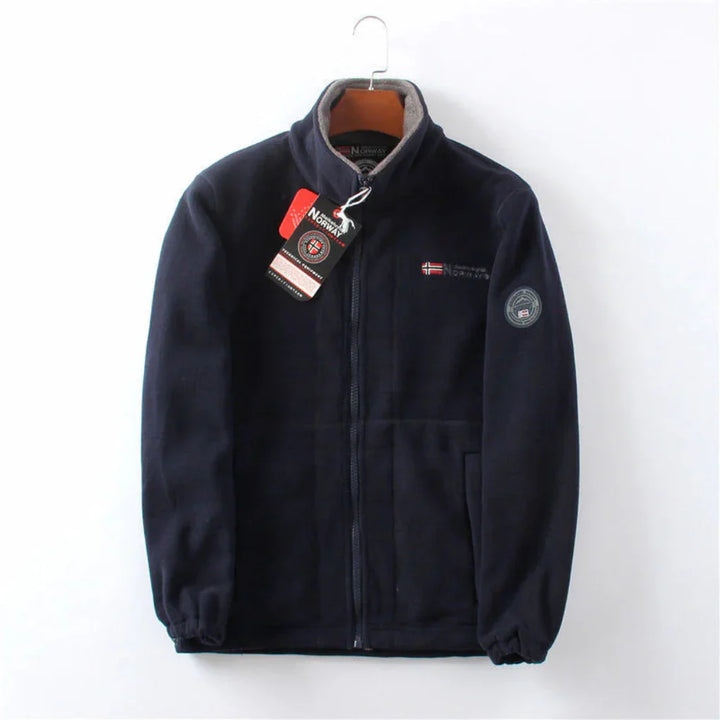 Mens Fleece Jacket Wind Resistant Practical Fit