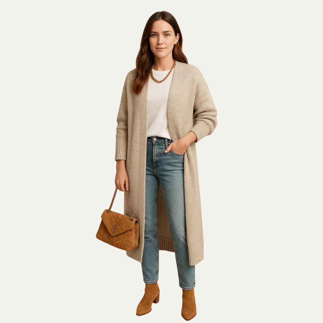 Womens Longline Cardigan Fuzzy Open Front