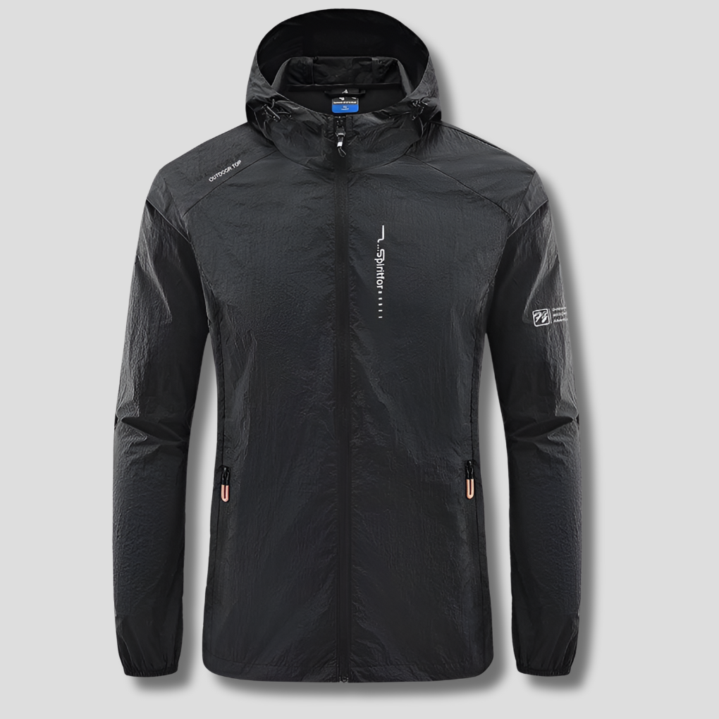 Mens Lightweight Hooded Jacket Windproof Sun Protection