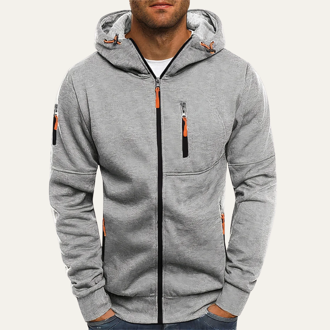Mens Hooded Sweatshirt Full Zip Functional Fit